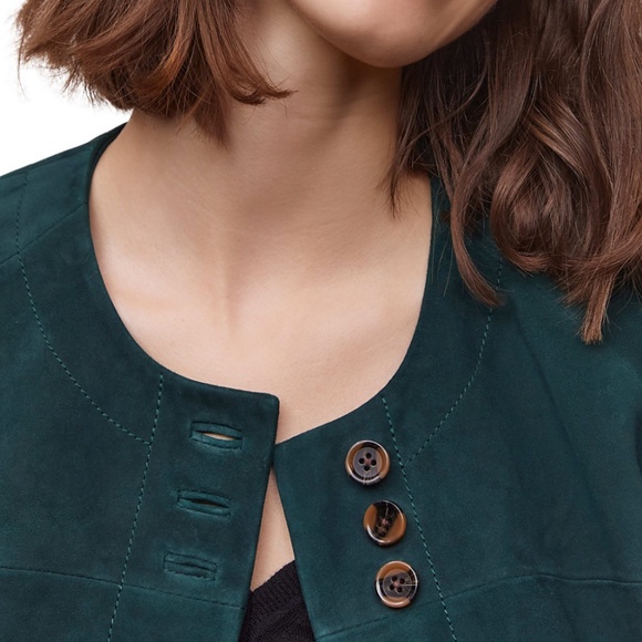 Gerard Darel Suede Teal jacket size 42 (10) - Picture 3 of 8